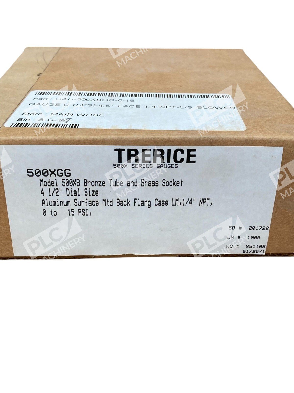 Trerice 500XBGG 4-1/2" 1/4NPT 0-15PSI Pressure Gauge 500XGG - Image 2