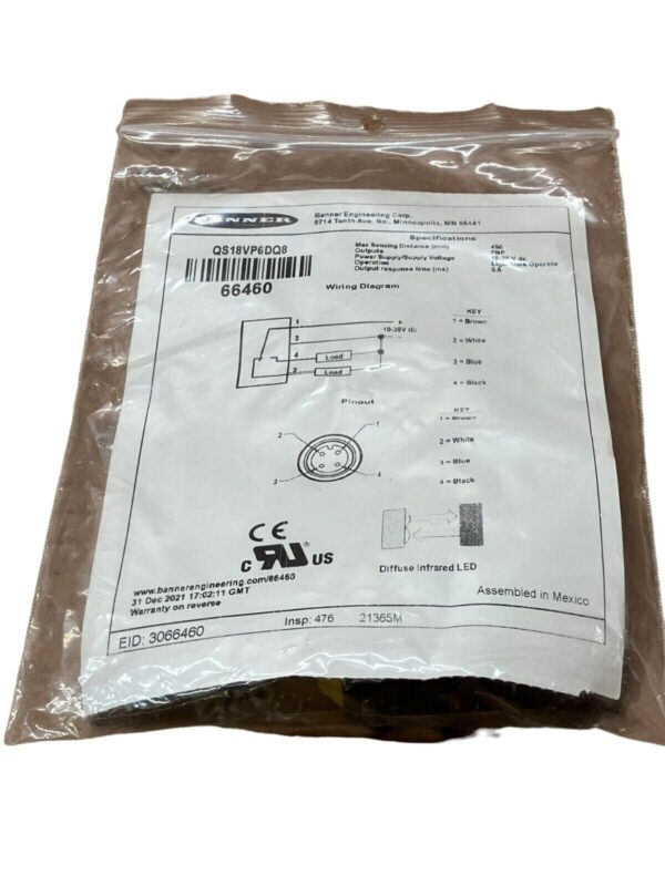 Banner QS18VP6DQ8 Photoelectric Sensor 66460