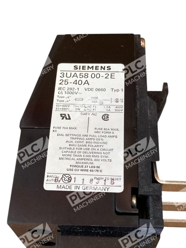 Siemens 25-40A Overload Relay 3UA58 00-2E - Image 5