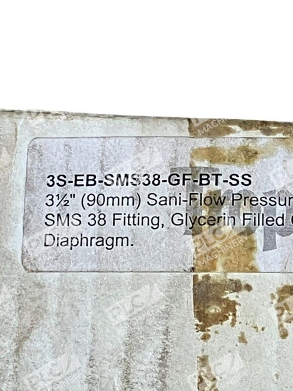 Tropicana 3-1/2" 90mm Sani-Flow Pressure Gauge 3S-EB-SMS38-GF-BT-SS - Image 3