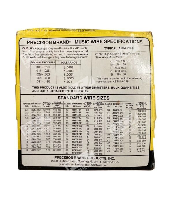 Precision Brand .047" Diameter 1lb Music Wire 21047 - Image 2