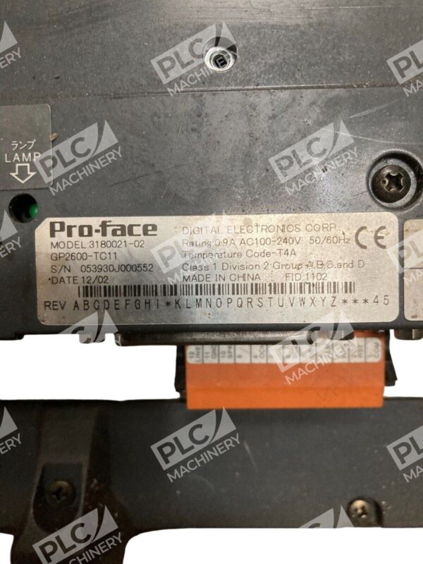 Pro-Face Digital Electronics GP2600-TC11 Touchscreen Panel 3180021-02 - Image 2