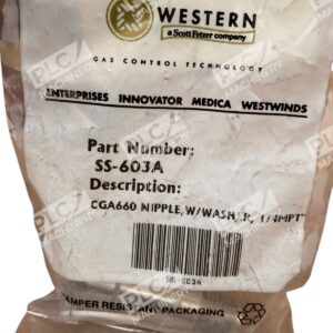 Western Scott Fetzer Nipple CGA660 W/ Washer 1/4MPT" SS-603A
