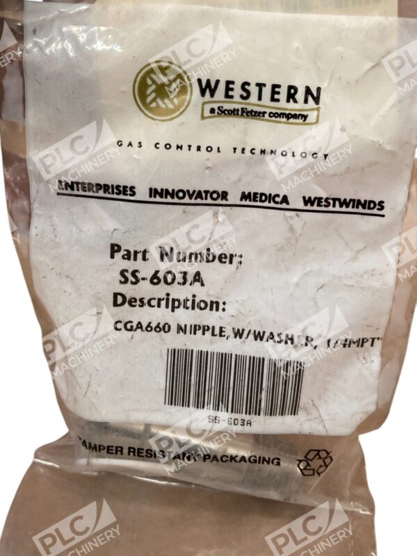 Western Scott Fetzer Nipple CGA660 W/ Washer 1/4MPT" SS-603A