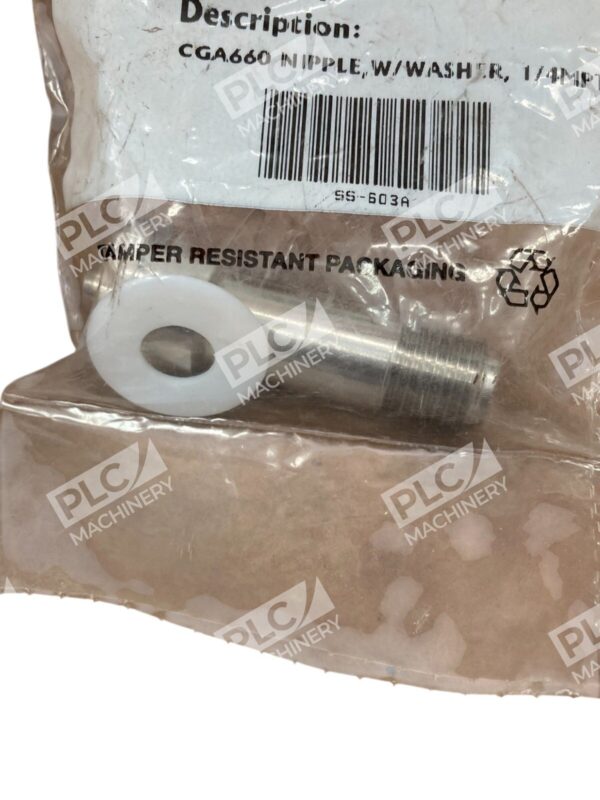 Western Scott Fetzer Nipple CGA660 W/ Washer 1/4MPT" SS-603A - Image 3