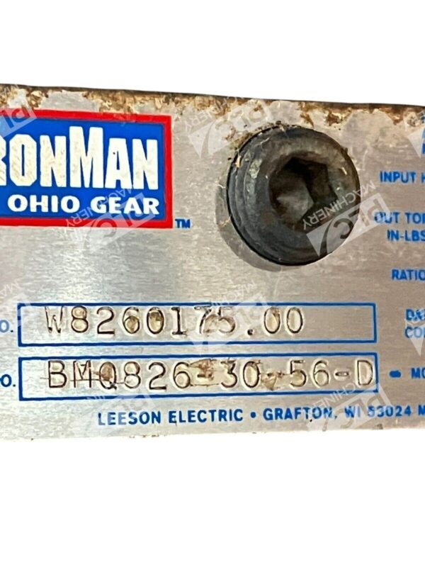 Ohio Gear Leeson Electric W8260175.00 30:1 Ironman Reducer BMQ826-30-56-D - Image 4