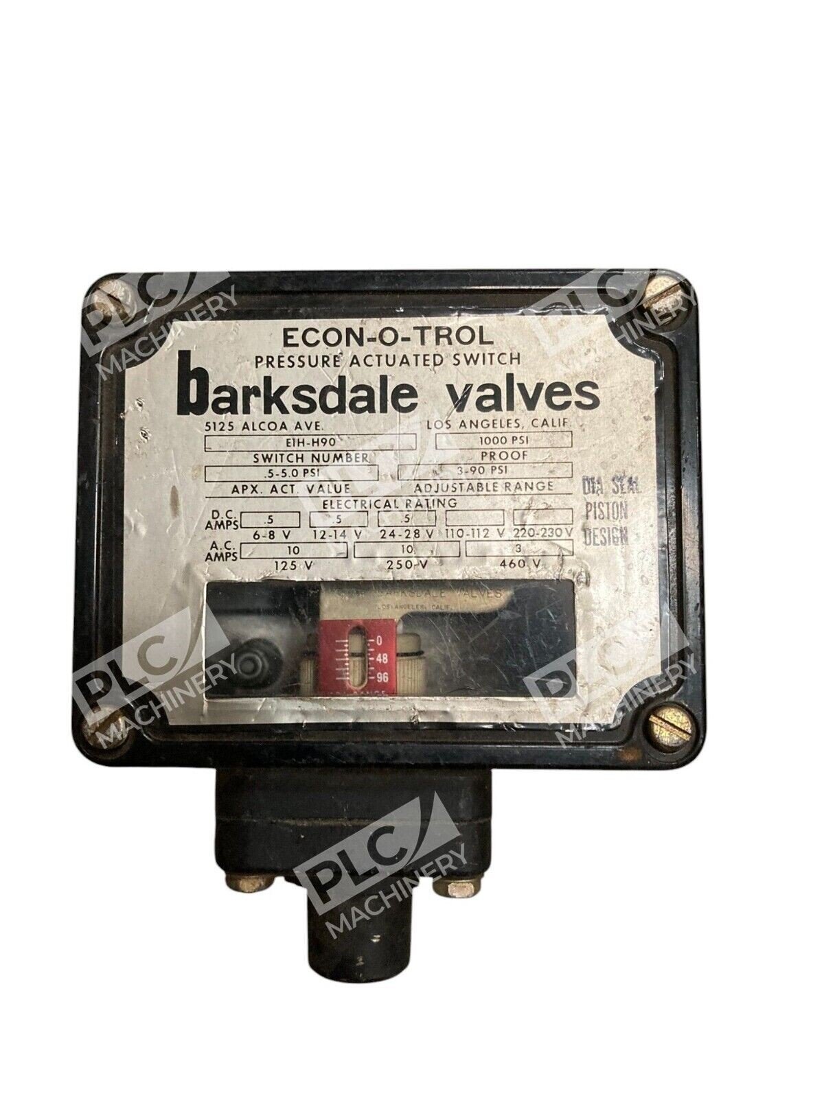 Barksdale Valves Econ-O-Trol 1000PSI .5-5.0PSI 3-90PSI Pressure Actuated Switch
