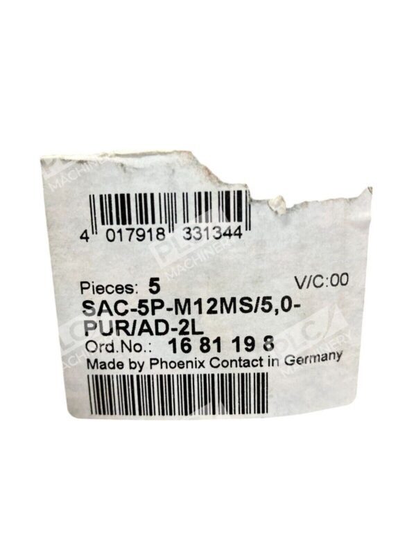 Phoenix Contact SAC-5P-M12MS/5.0-PUR/AD-2L (Box of 5) - Image 5