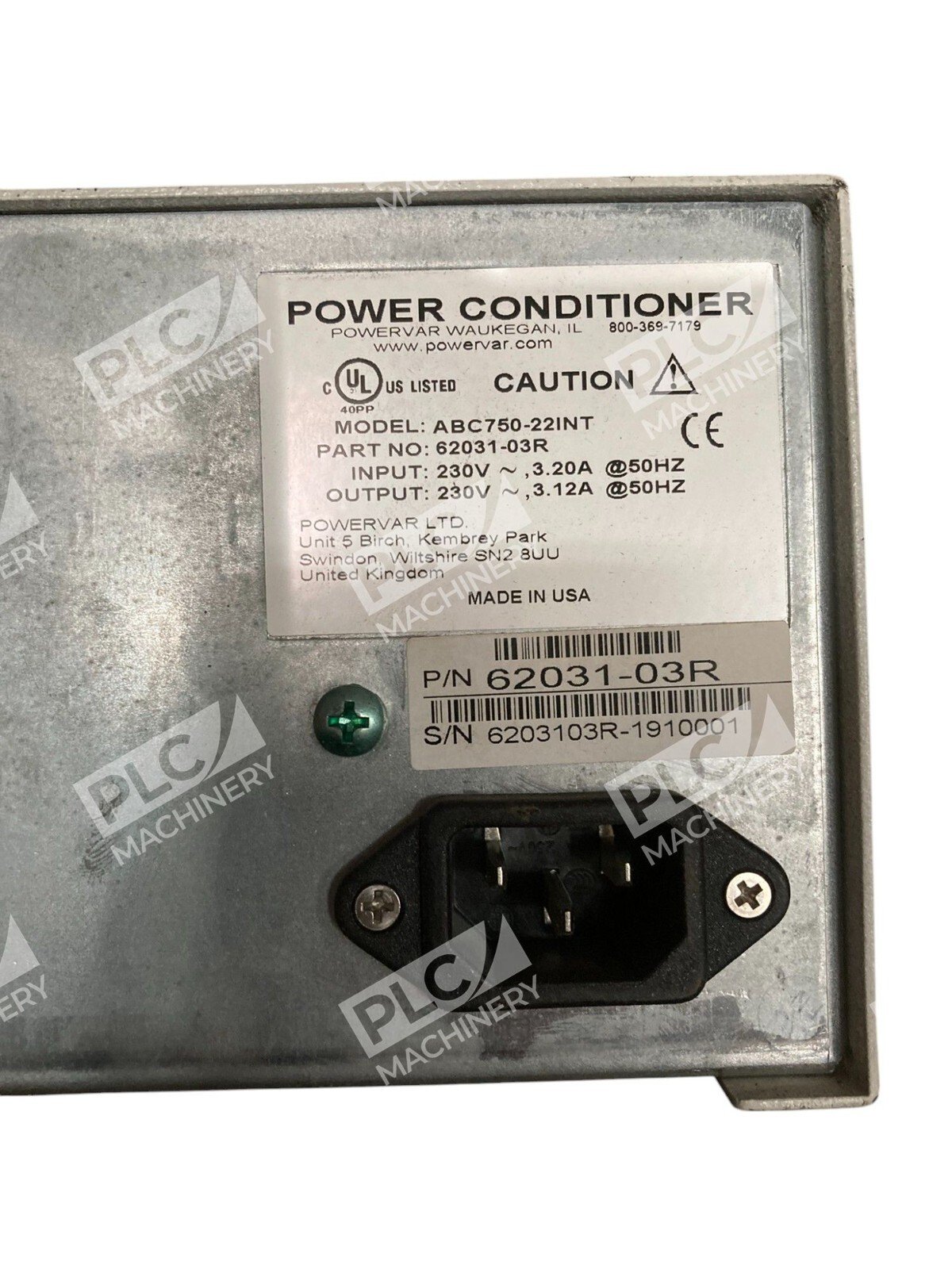 Ametek Powervar 62031-03R .75 Power Conditioner ABC750-22INT - Image 2