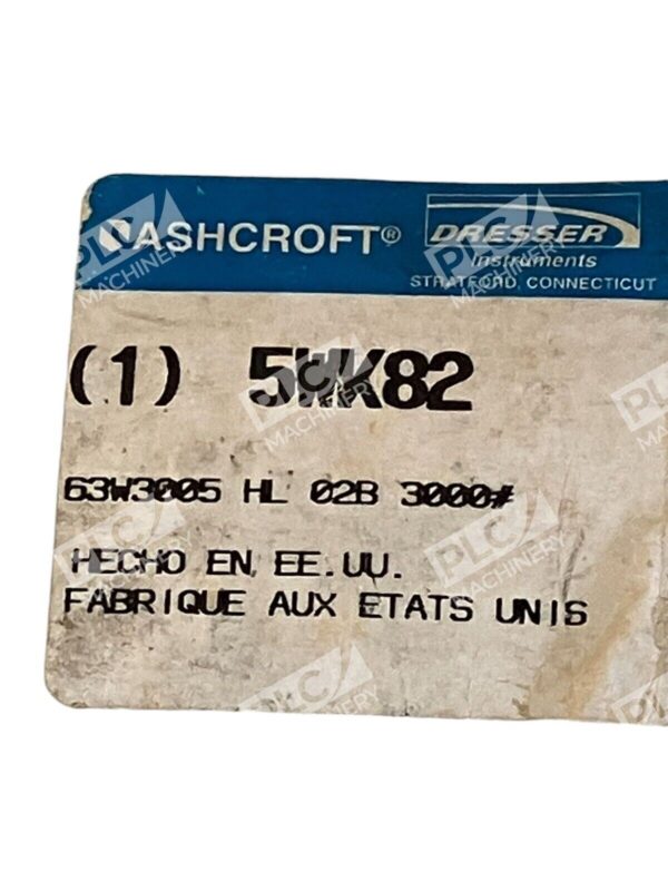Ashcroft 5WK82 Pressure Gauge 63W3005-HL-02B - Image 3