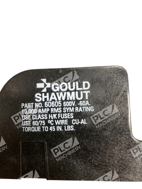 Gould Shawmut 600V -60A 3 Pole Class H/K Fuse Holder 60605 - Image 2