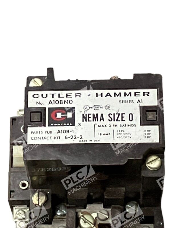 Cutler Hammer A10BN0 /A1 w/ C320KB2 /A2 18A - Image 2