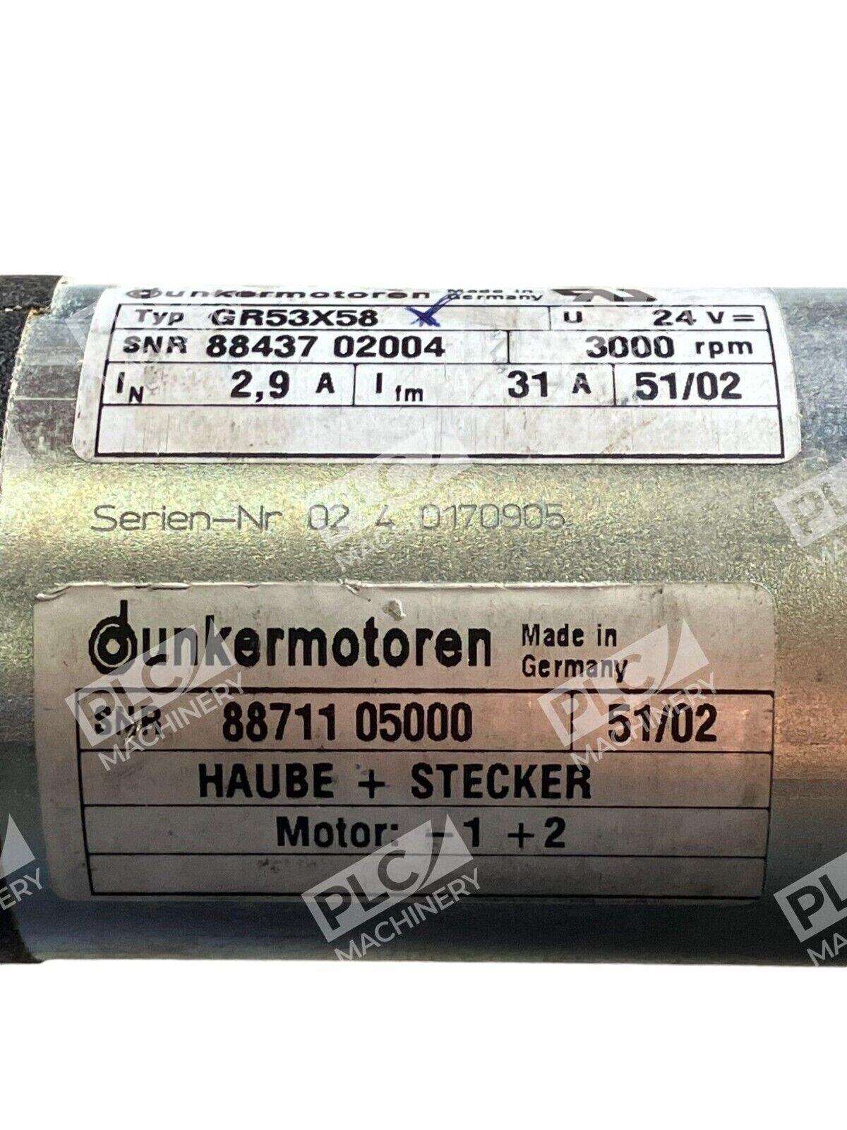 Dunkermotoren PLG52 88851-01620 88711 05000 Servo Motor GR53X58 - Image 3