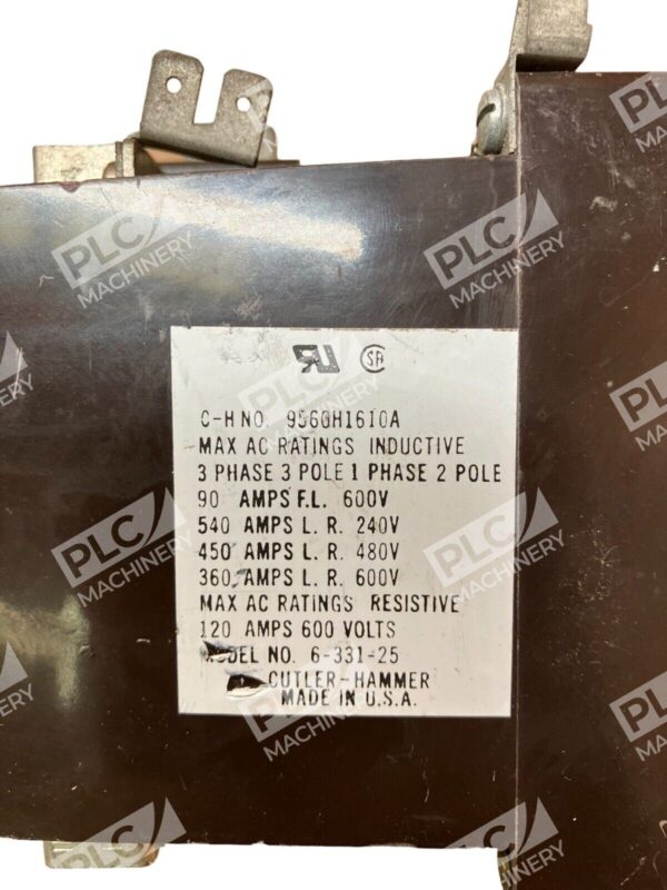 Cutler Hammer 9560H1610A 3 Pole Contactor - Image 2