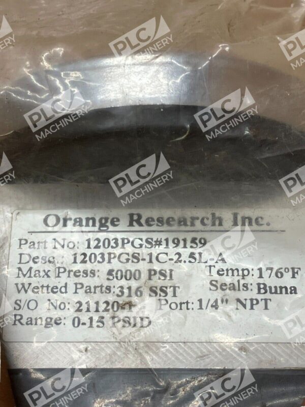 Orange Research 1203PGS-1C-2.5L-A Pressure Gauge 1203PGS#19159 - Image 4