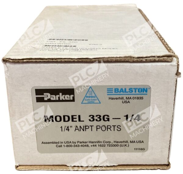 Parker 1/4" ANPT Ports Filter Housing 33G-1/4