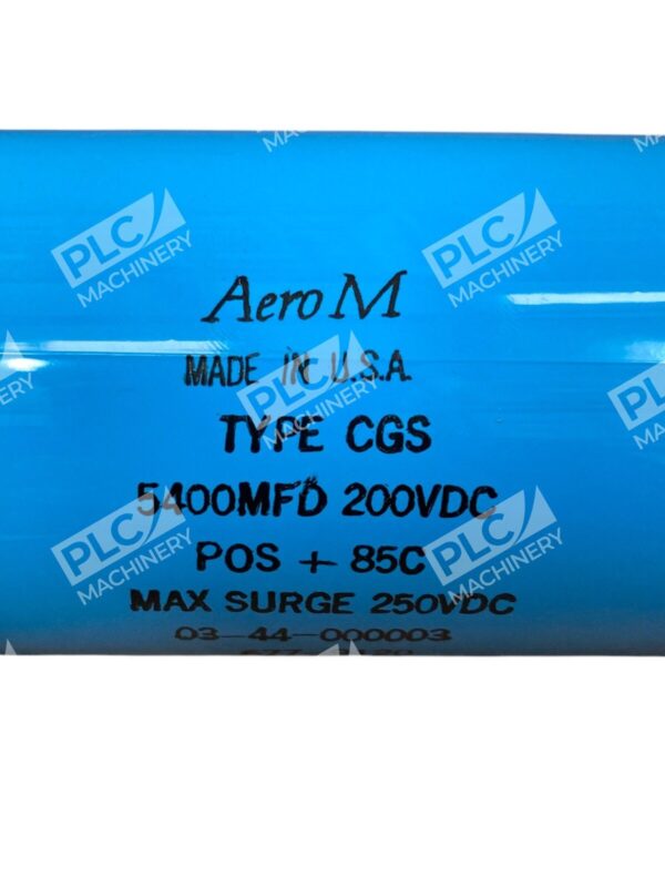 Aero M 03-44-000003 Type CGS 5400MFD 200VDC 250VDC Capacitor 677-9120 - Image 3