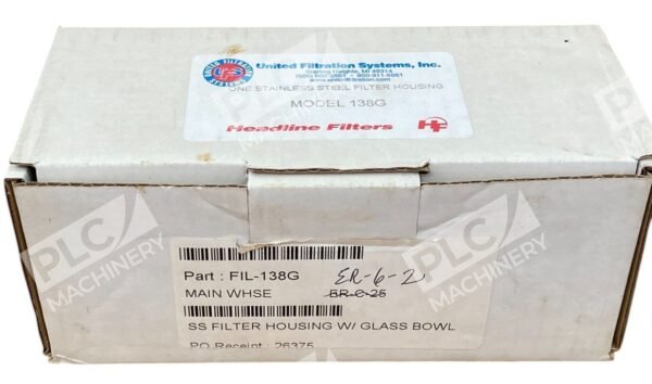 United Filtration Systems Headline Filter Filter Housing Model 138G