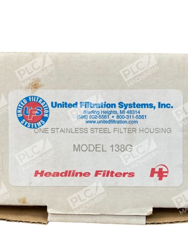 United Filtration Systems Headline Filter Filter Housing Model 138G - Image 2