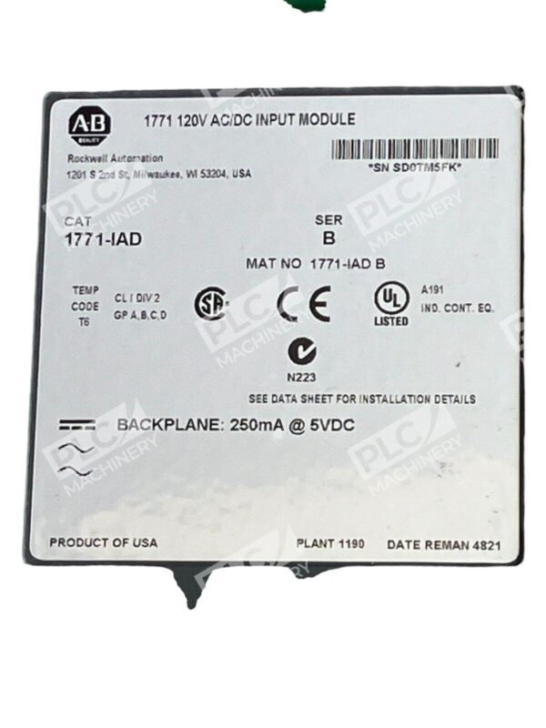 Allen Bradley 1771 120V AC/DC Input Module 1771-IAD /B (lot of 4) - Image 3