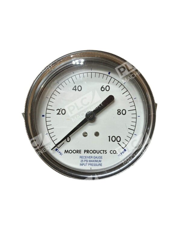 Moore Receiver Gauge 25PSI Maximum Input Pressure 0-100