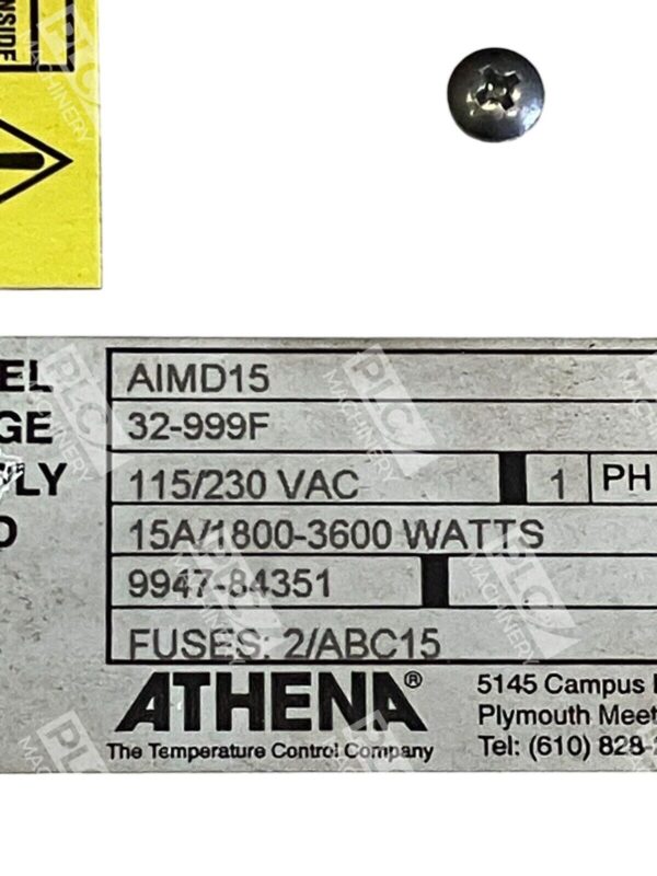 Athena 32-999F 115/230VAC 1PH 50/60Hz 15A/1800-3600W Zone Control Module AIMD15 - Image 3
