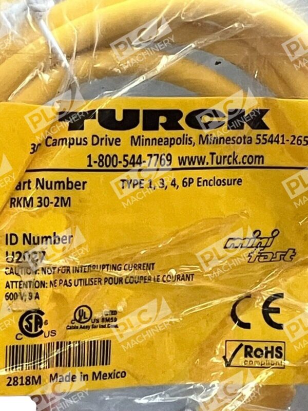 Turck 2818M Single Ended Cordset RKM 30-2M - Image 3