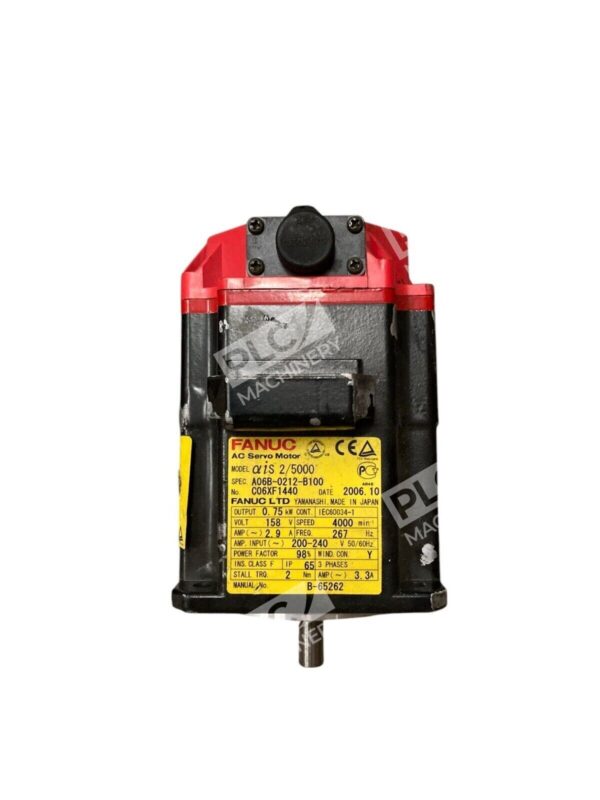 Fanuc AIS2/5000 A1000I Straight Shaft AC Sevo Motor A06B-0212-B100