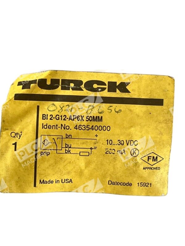 Turck 463540000 Inductive Sensor BI2-G12-AP6X-50MM - Image 2