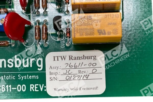 ITW Ransburg Rev O Electrostatic Systems PC Board 76611-00 - Image 4