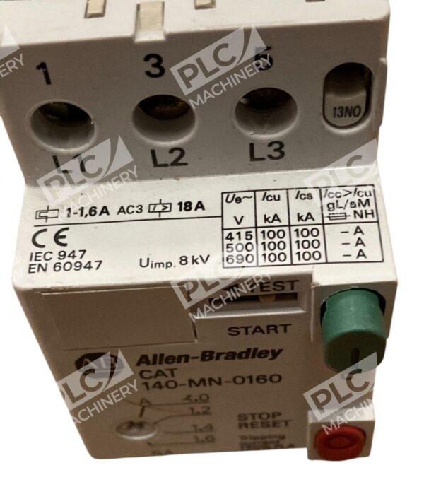 Allen Bradley AB 1.0-1.6A Motor Starter Circuit Breaker Contactor 140-MN-0160 /C - Image 3