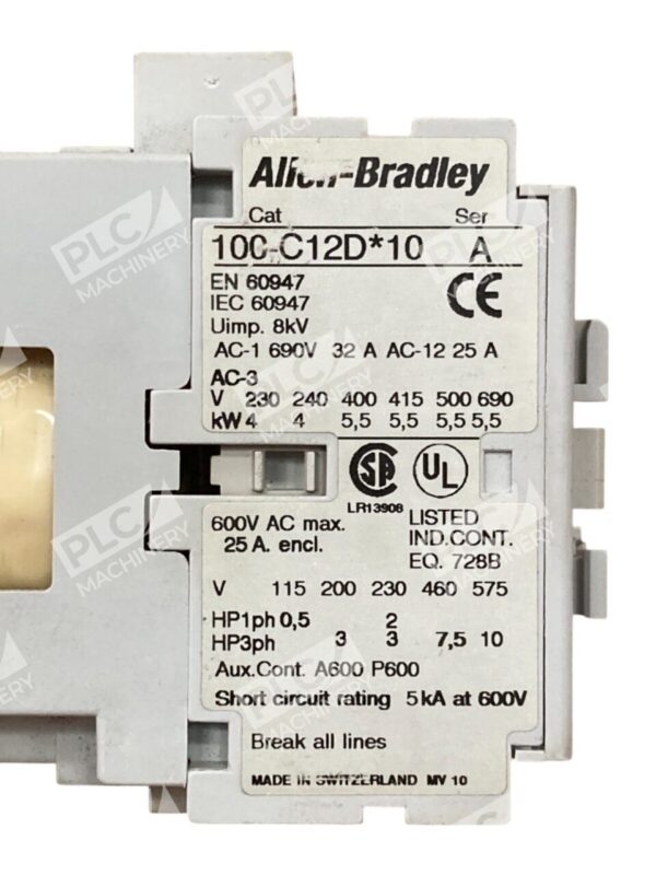Allen Bradley 12A Contactor 100-C12D*10 /A - Image 4