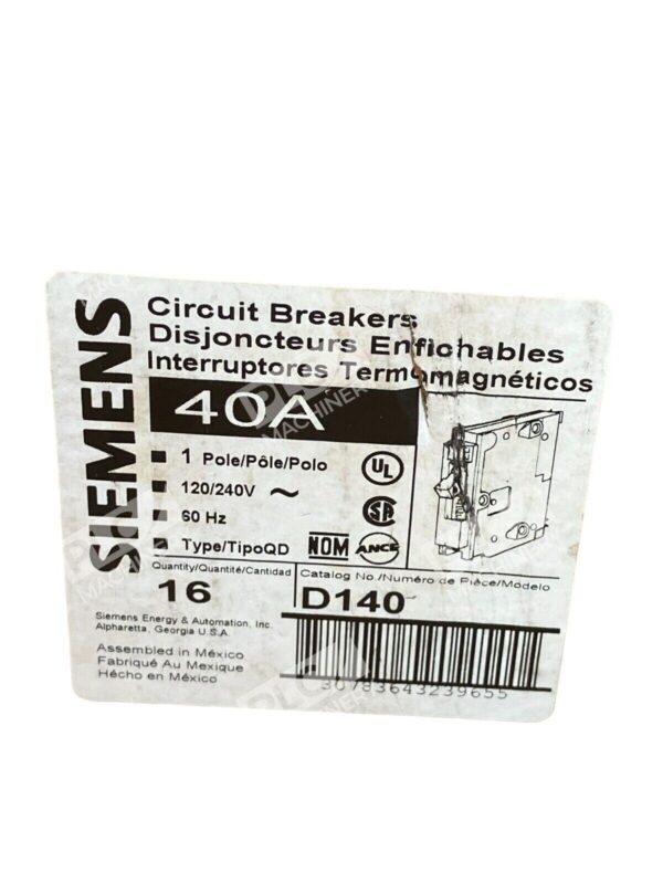 Siemens D140 40A 1 Pole 120/240V 60Hz (Box of 16) - Image 3