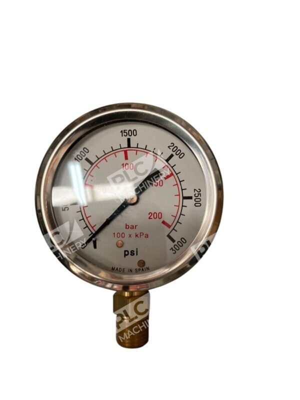 Dynamic Fluid Components 2.5" 3000psi 1/4" NPT Bottom Mount Gauge CF1P-210A - Image 2