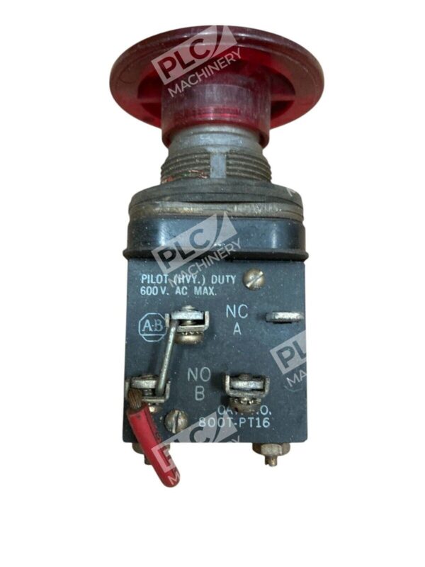 Allen Bradley Pilot Heavy Duty 600VAC Red Pushbutton 800T-PT16