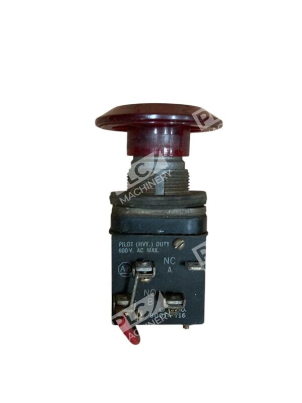 Allen Bradley Pilot Heavy Duty 600VAC Red Pushbutton 800T-PT16 - Image 2