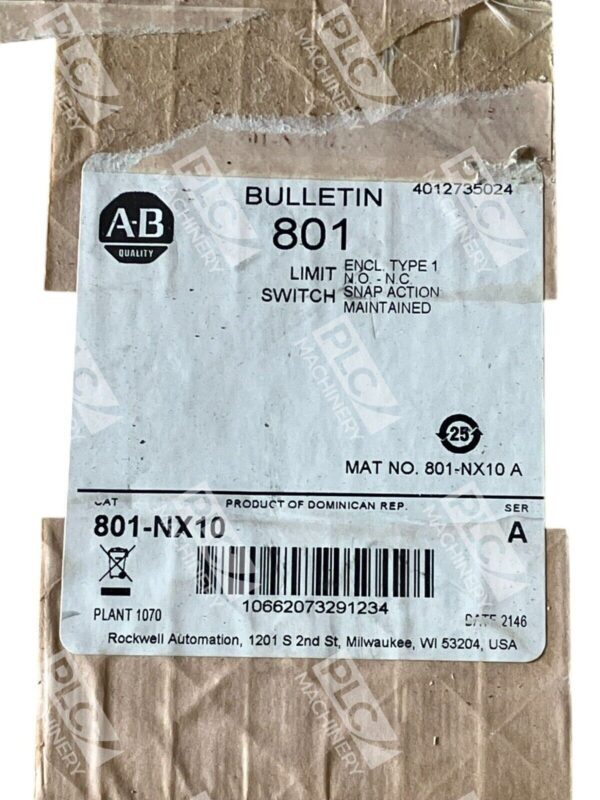 Allen Bradley Limit Switch 801-NX10 /A