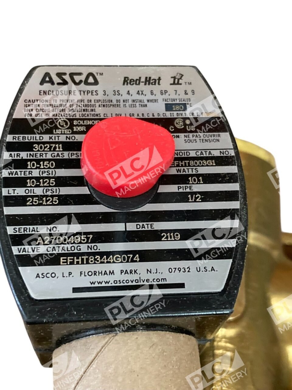 ASCO RPLS HT8344A75 120/60V 110/50V Red Hat II Solenoid Valve EFHT8344G074 - Image 9
