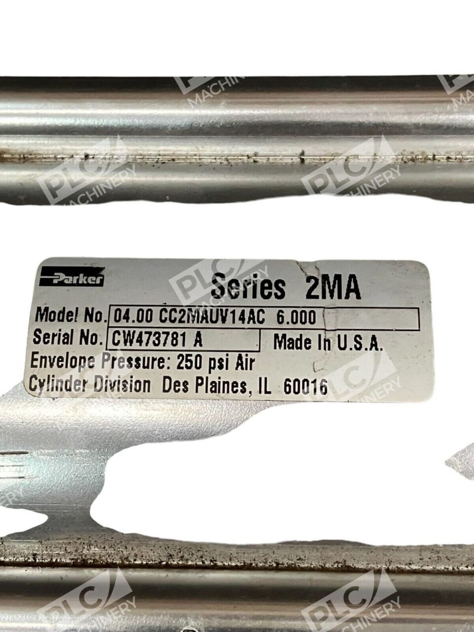 Parker Series 2MA 250PSI Air Pneumatic Cylinder 04.00 CC2MAUV14AC 6.000 - Image 2