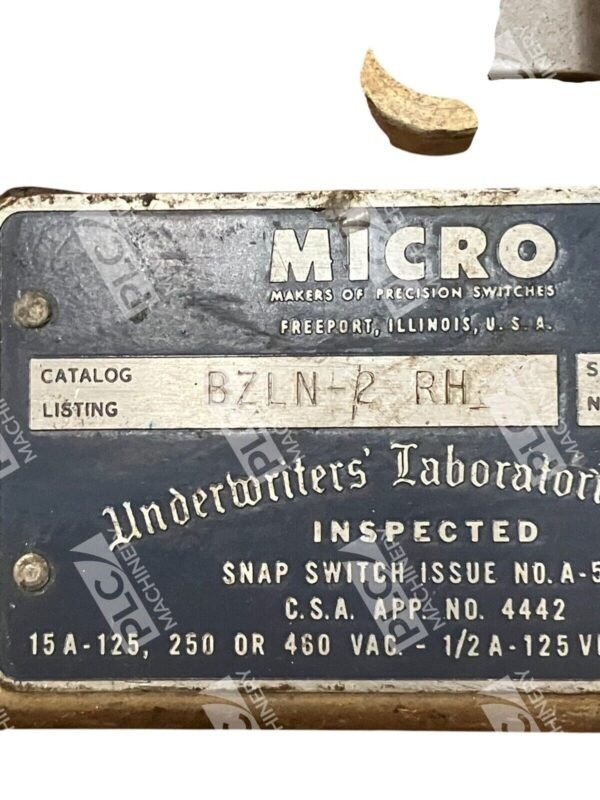 Micro Switch Honeywell Top Actuated Limit Switch BZLN-2-RH - Image 2