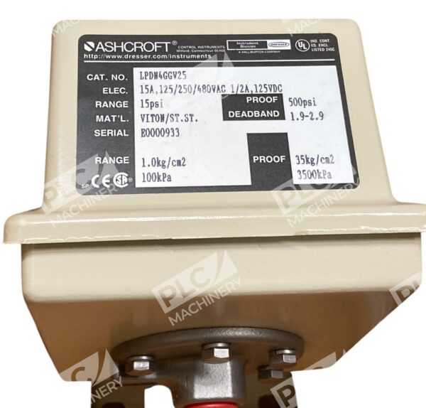 Ashcroft Dresser Viton 15A 0.5A 15PSI 500PSI Pressure Switch LPDN4GGV25 - Image 5
