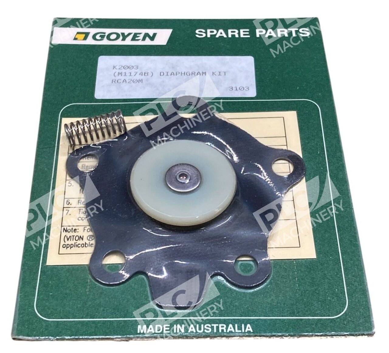 Goyen M11748 RCA20M Diaphram Kit Spare Parts K2003