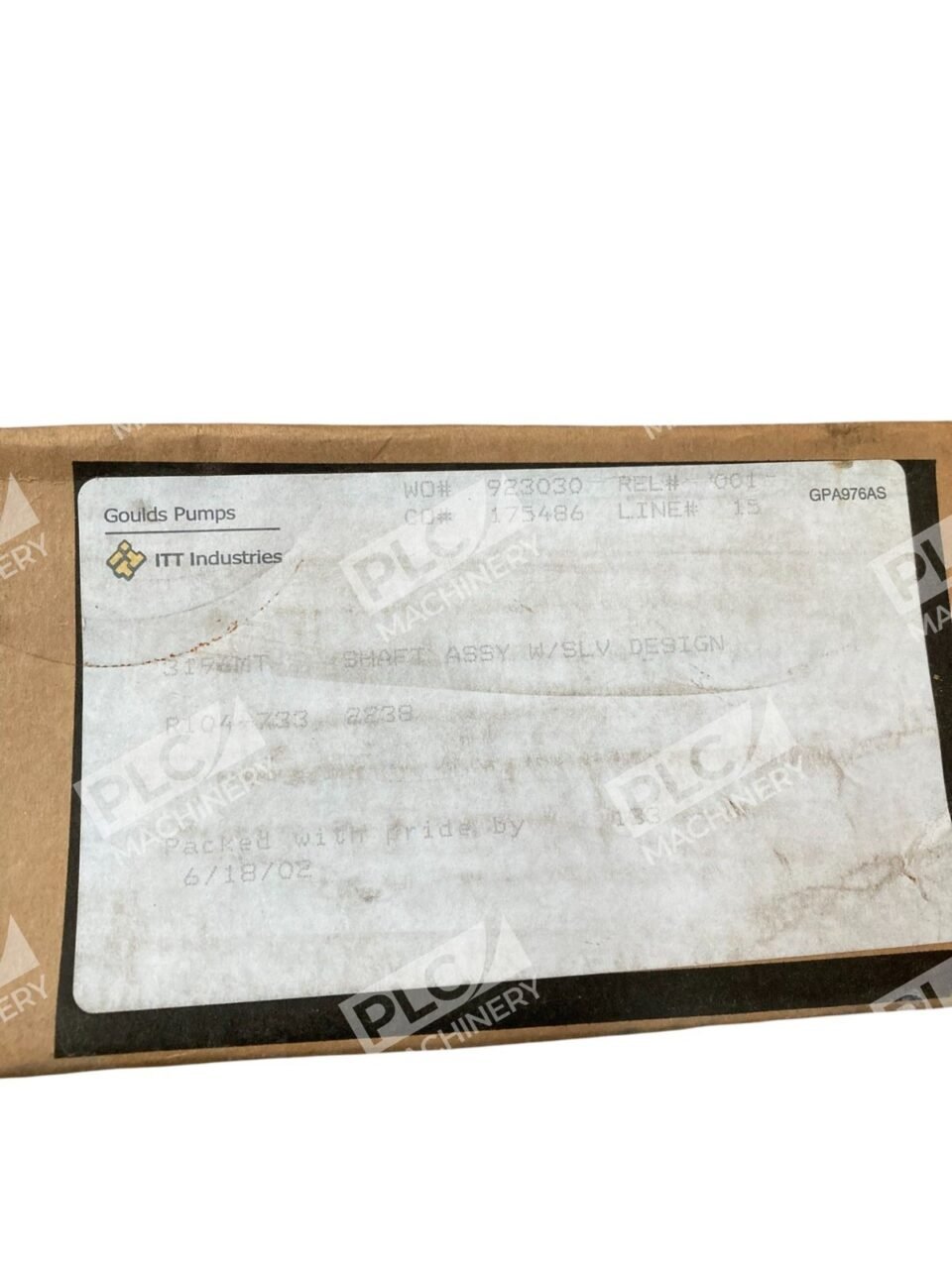 ITT Gould T0-2 3196MT Shaft Assembly W/ Sleeve Design R104-733-2238 - Image 2