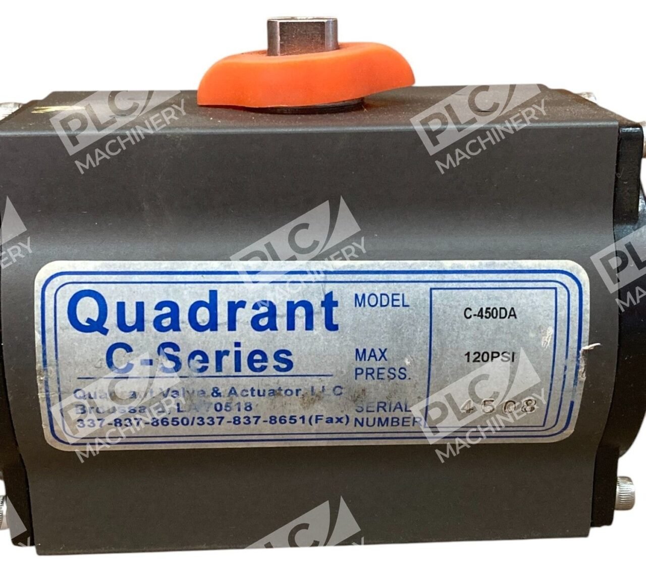 Quadrant Valve & Actuator C-Series 120PSI Pneumatic Actuator C-450DA