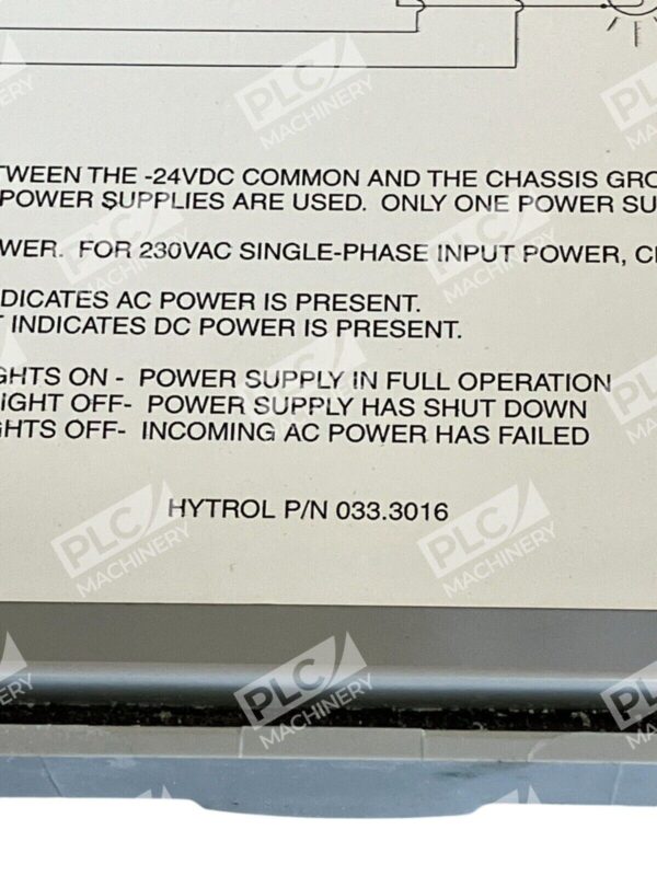 Hytrol Power Supply 033.3016 w/ SOLA SDN5-24-100 - Image 3