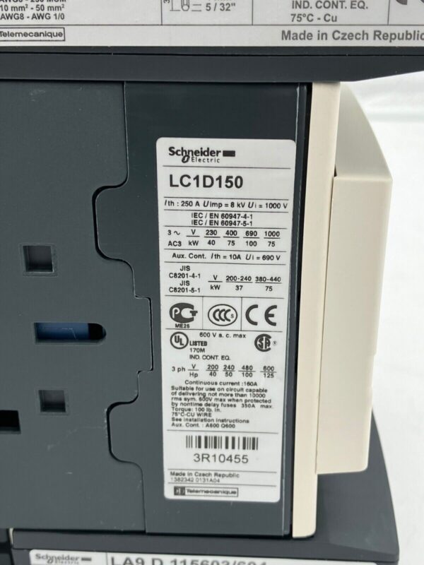 Schneider Electric LC1D150 w/ LA9 D 115603/604 - Image 8