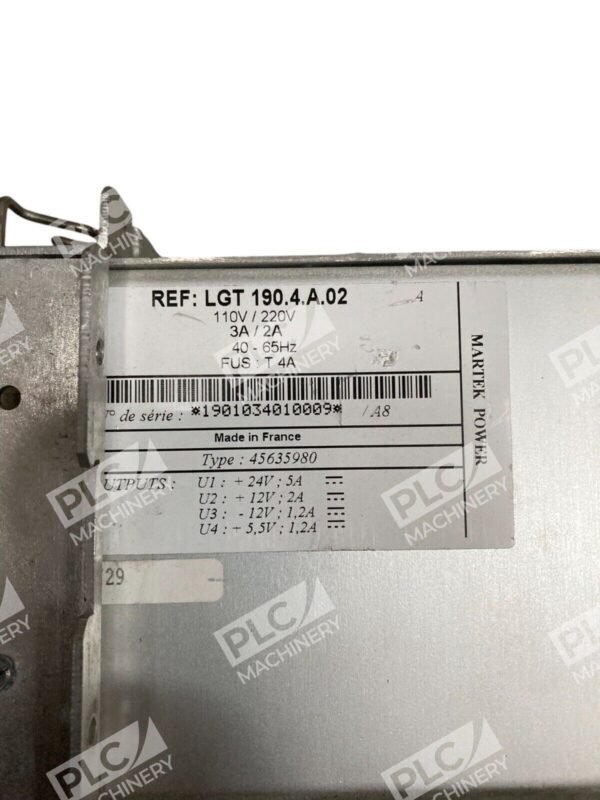 Martek Power AGDE 45635980 T 4A Power Supply LGT190.4.A.02 - Image 2