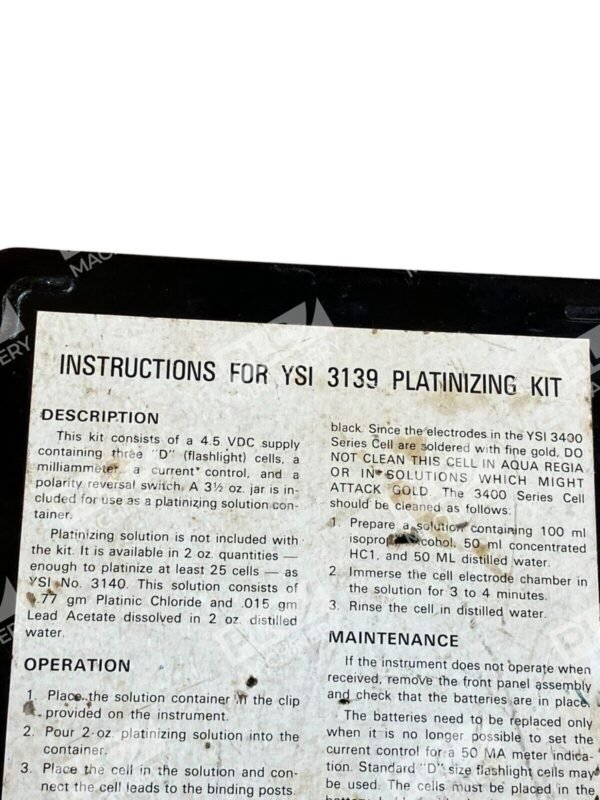 Yellow Springs Incorporated YSI A-03144-C Platinizing Kit 3139 - Image 2