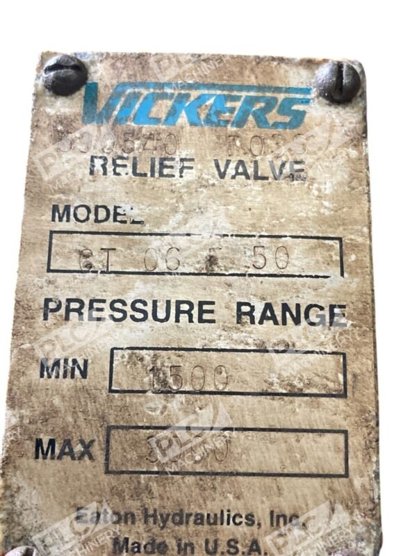Vickers Eaton Hydraulics 283946 AF14 590540 I03S Relief Valve CT 06 F 50 - Image 4