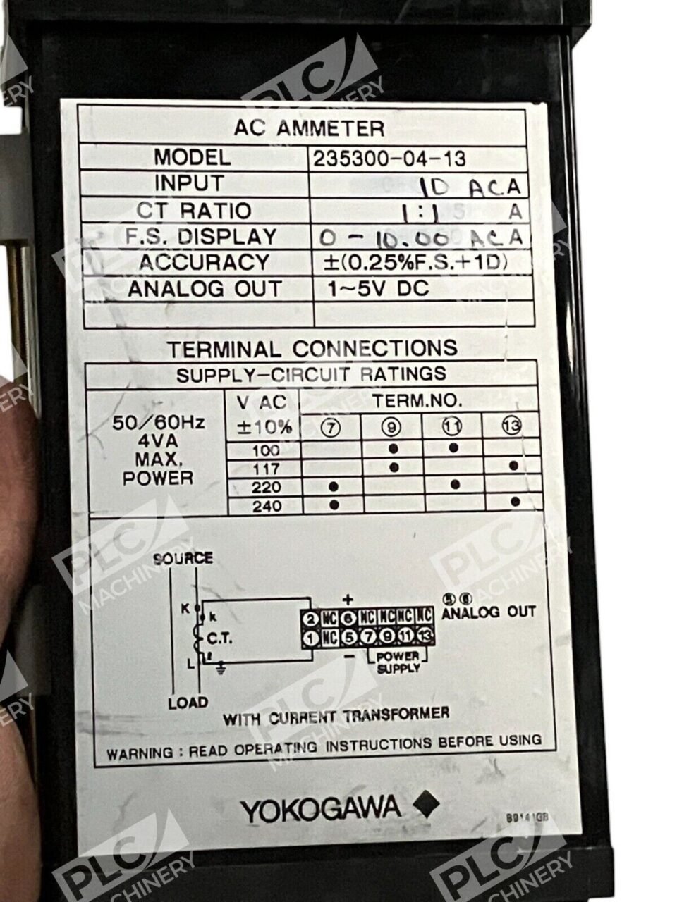 Yokogawa 64LH0536 Digital AC Ammeter 235300-04-13 - Image 3